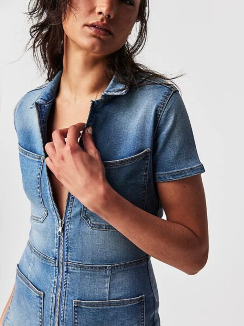 Free People CRVY Lennox Shortsuit - Love Letters - Size 8 - Picture 6 of 7